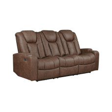 Luna Microfiber Power Reclining Sofa Brown Luna Microfiber Power Reclining Sofa Brown